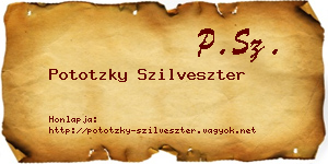 Pototzky Szilveszter névjegykártya